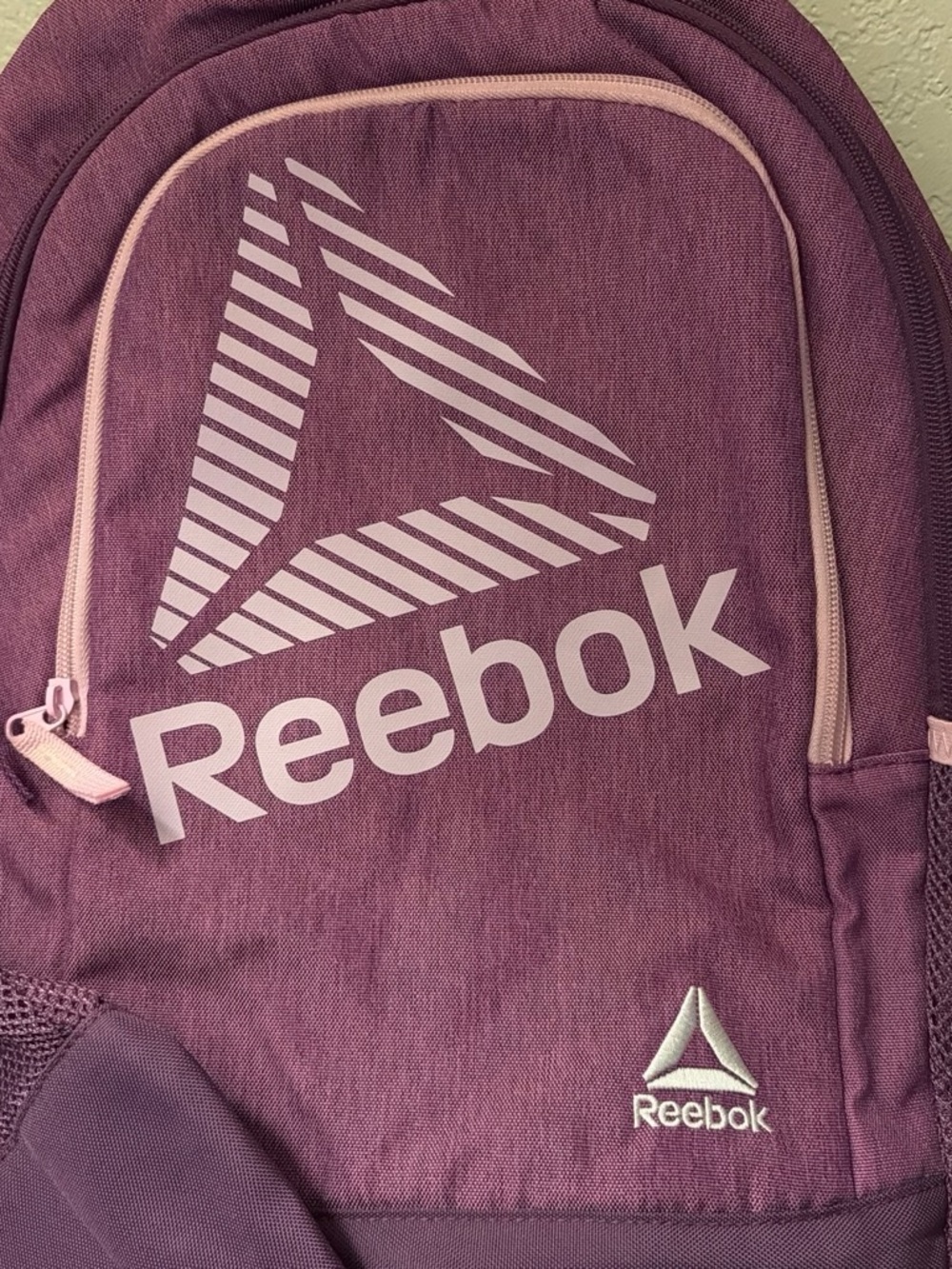 Reebok Plum Backpack with Light Pink Accents